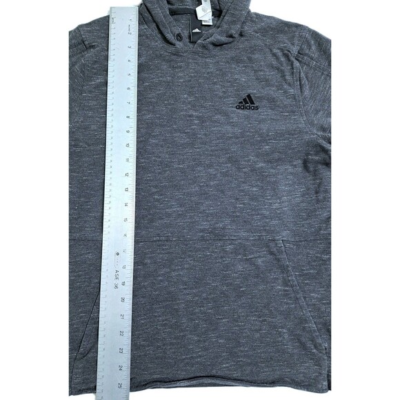 Adidas Short Sleeve Hoodie Mens Medium Gray Activewear Gym Run Workout Athletic - Picture 7 of 7